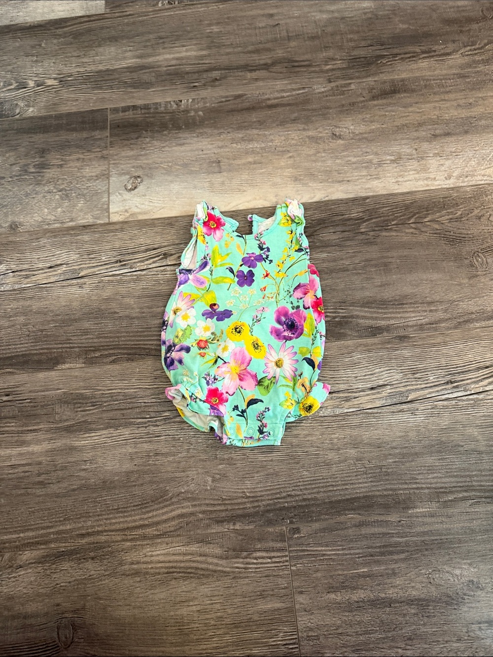 Next Floral Baby Romper‎ in Mint with Multicolor Blooms
